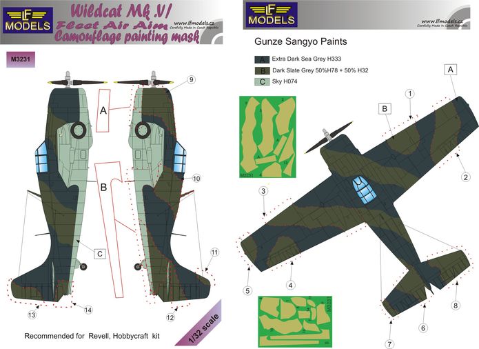 Wildcat Mk.VI FAA Camouflage Painting Mask