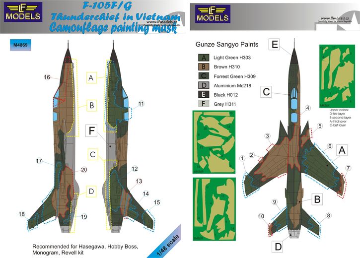F-105F/G Camouflage Painting Mask - Click Image to Close