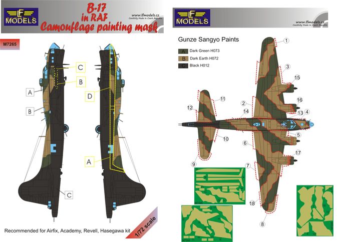 B-17 RAF Camouflage Painting Mask - Click Image to Close