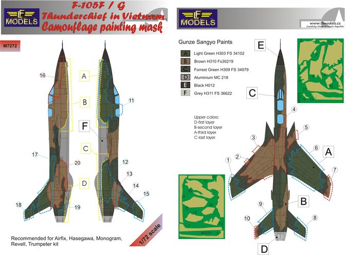 F-105F/G Thunderchief Camouflage Painting Mask - Click Image to Close