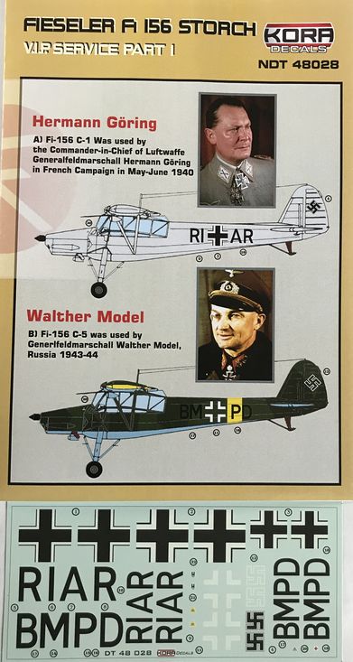 Fieseler Fi 156 Storch VIP service part I. (Göring, Model)
