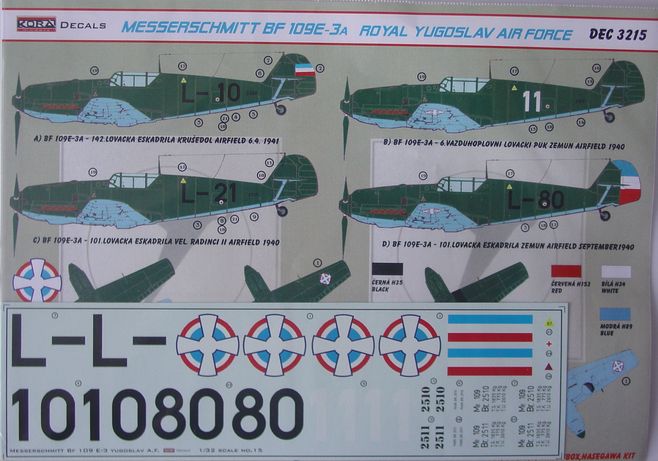 Messerschmitt Bf-109E-3a Yugoslav AF