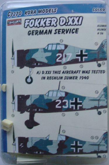 Fokker D.XXI Mercury - Luftwaffe service