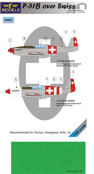 P-51B over Swiss - Click Image to Close