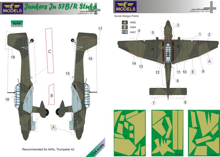 Ju-87B/R Camouflage painting mask