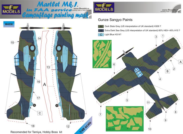Martlet Mk.I FAA Camouflage Painting Mask