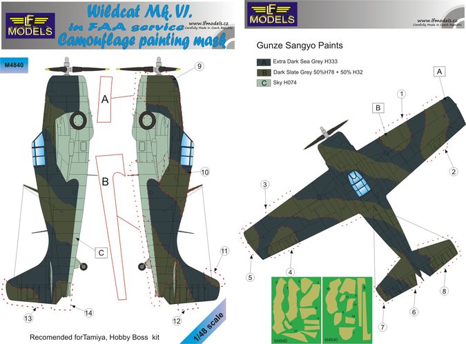 Wildcat Mk.VI FAA Camouflage Painting Mask - Click Image to Close