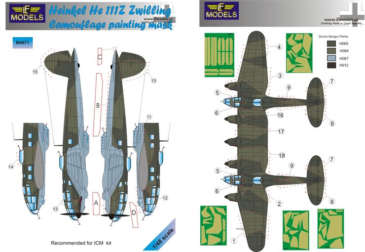 He-111Z Zwilling Camouflage Painting Mask