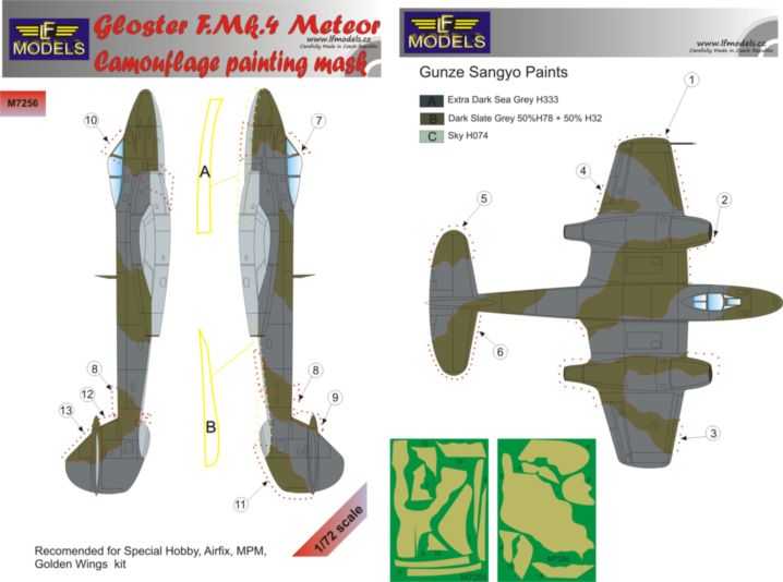 Meteor F.Mk.4 Camouflage Painting Mask