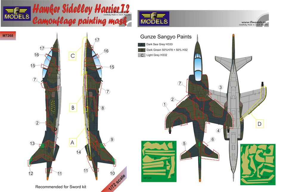Harrier T.2 Camouflage Painting Mask