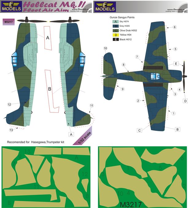 Hellcat Mk.I/Mk.II FAA Camouflage Painting Mask - Click Image to Close