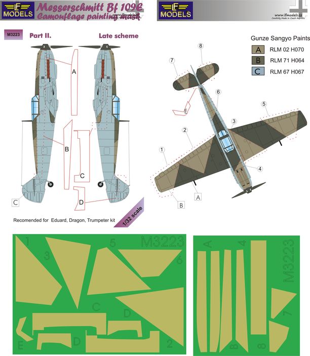 Bf-109E Late part II. Camouflage Painting Mask - Click Image to Close