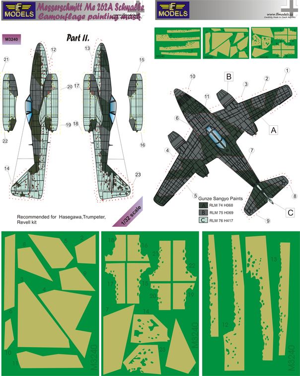 Me-262A Schwalbe Camouflage Painting Mask Part II. - Click Image to Close