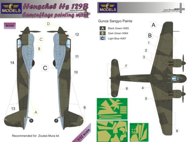 Hs-129B Camouflage Painting Mask