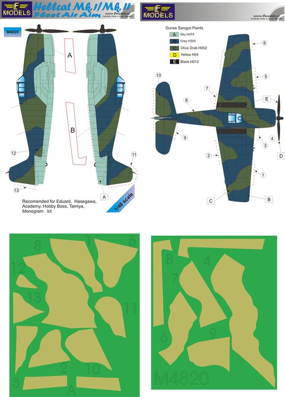 Hellcat Mk.I / II. Fleet Air Aim Camouflage Painting Mask