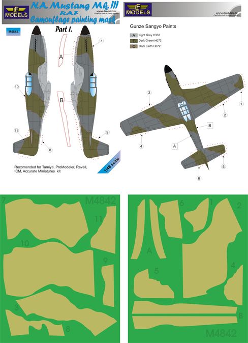 Mustang Mk.III RAF Part I Camouflage Painting Masks