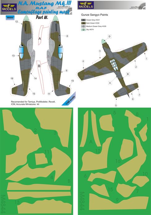 Mustang Mk.III RAF Part III Camouflage Painting Masks - Click Image to Close