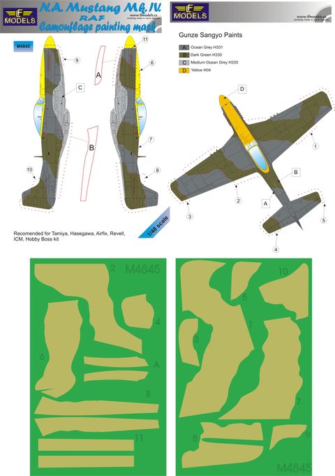 Mustang Mk.IV RAF Camouflage Painting Mask - Click Image to Close