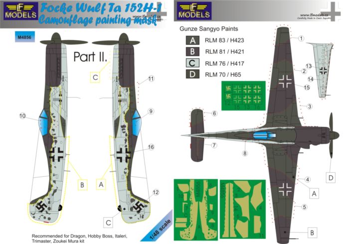 Ta-152H-1 Part II. Camouflage Painting Mask - Click Image to Close
