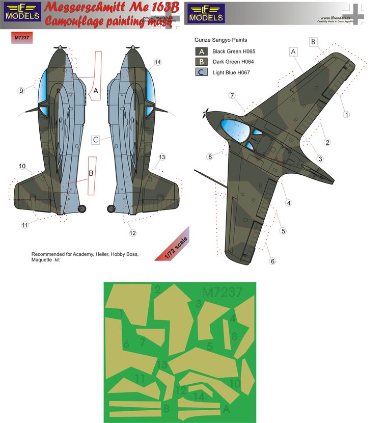 Me-163B Komet Camouflage Painting Mask