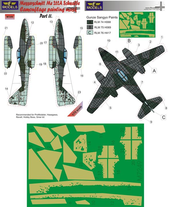 Me-262A Schwalbe Camouflage Painting Mask Part II.
