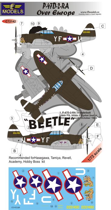 P-47D-2-RE over Europe - Click Image to Close