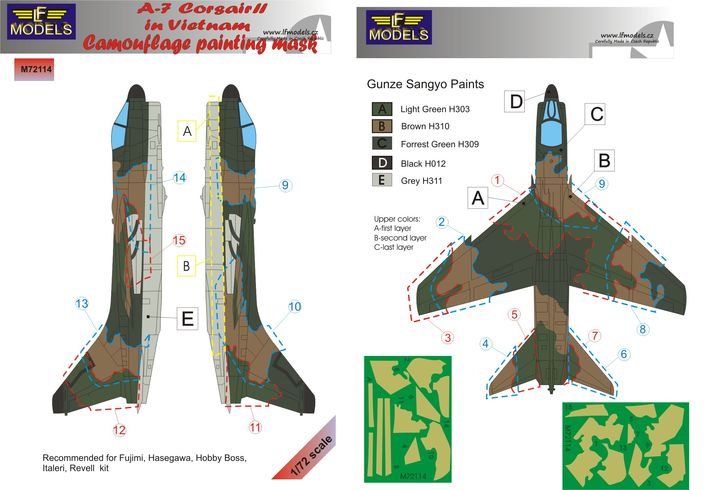 A-7 Corsair II in Vietnam Camouflage Painting Mask