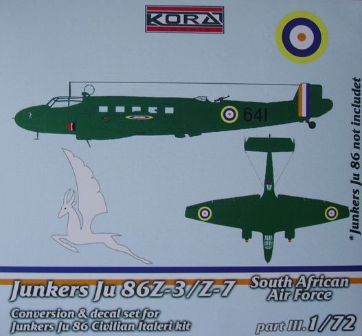 Junkers Ju-86 Z-3/Z-7 SAAF