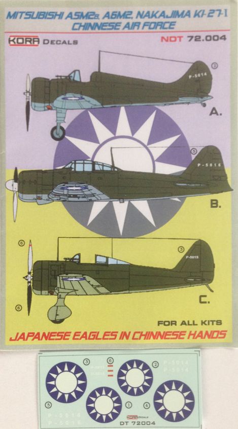 Mitsubishi A5M2b, A6M2 & Nakajima Ki-27 Chinese nacionalist