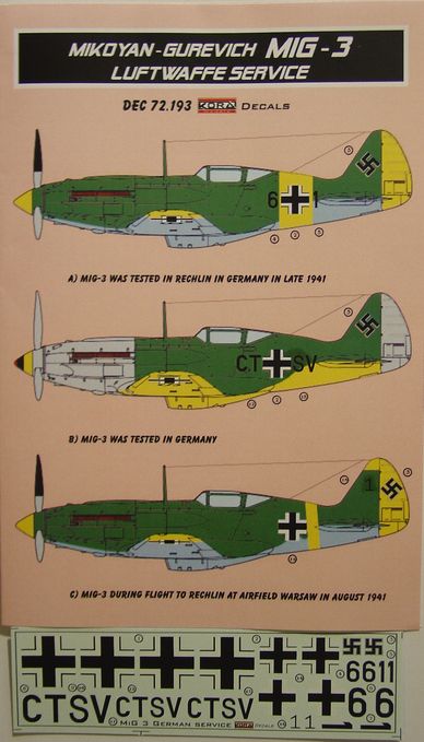 Mikojan-Gurjevic; MiG-3 Luftwaffe