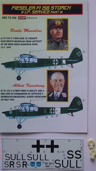 Fieseler Fi-156C Storch VIP III (Mussolini, Kesselring)