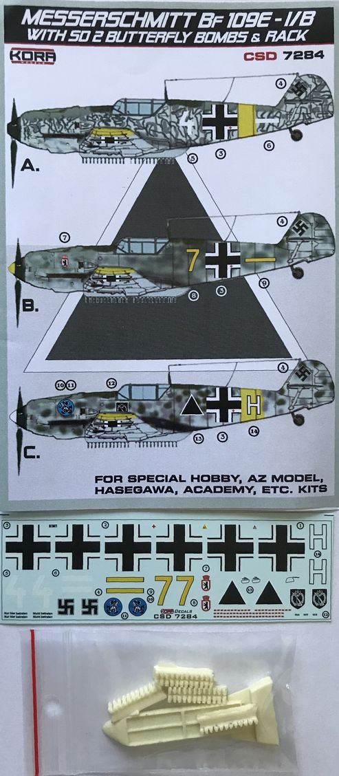 Messerschmitt Bf 109E-1/B with SD 2 Butterfly bombs & rack
