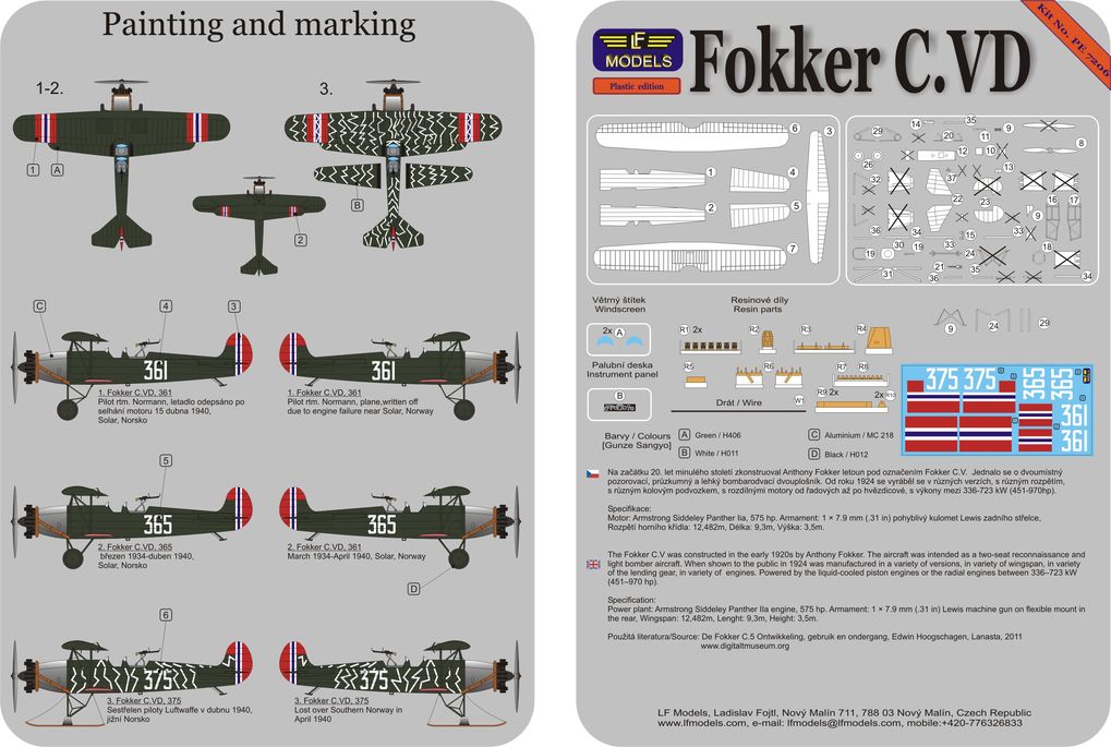 Fokker C.VD Norway A.W.Sidelley Panther engine - Click Image to Close