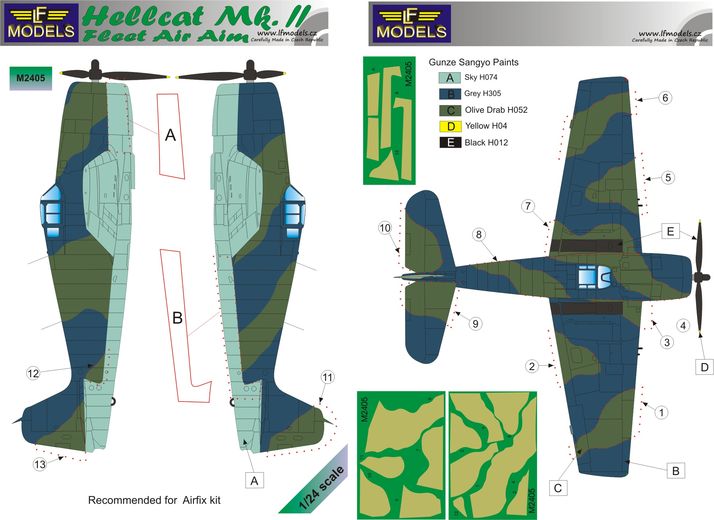 Hellcat Mk.I/Mk.II FAA Camouflage painting mask - Click Image to Close