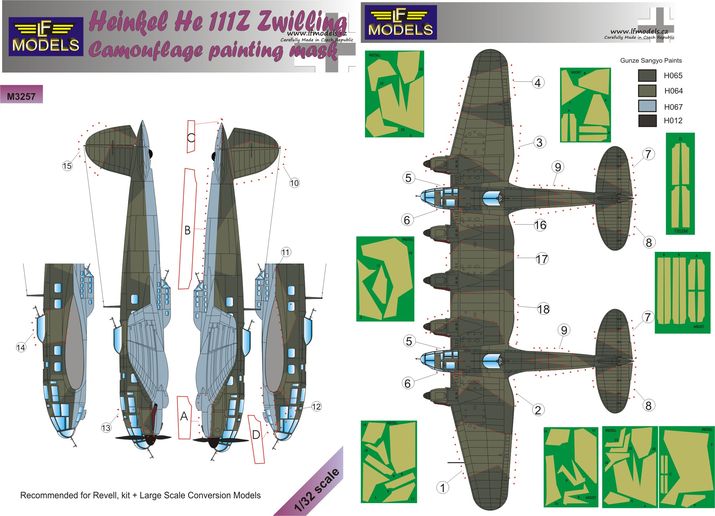 Heinkel He-111Z Zwilling Camouflage Painting Mask