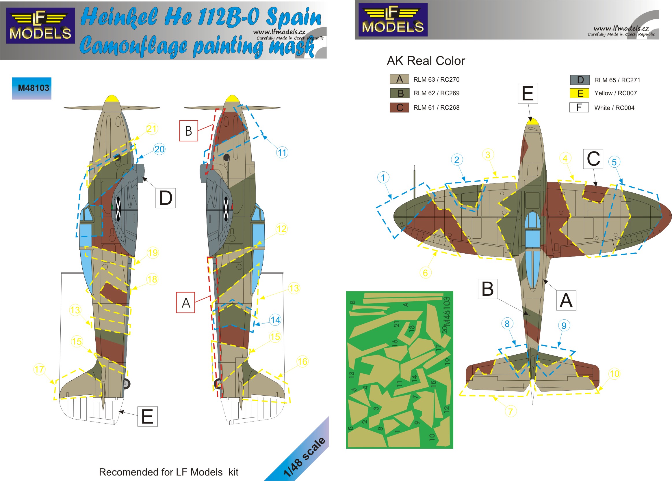 He-112B-0 Spain Camouflage Painting Mask
