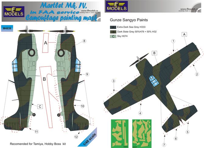Martlet Mk.IV FAA Camouflage Painting Mask