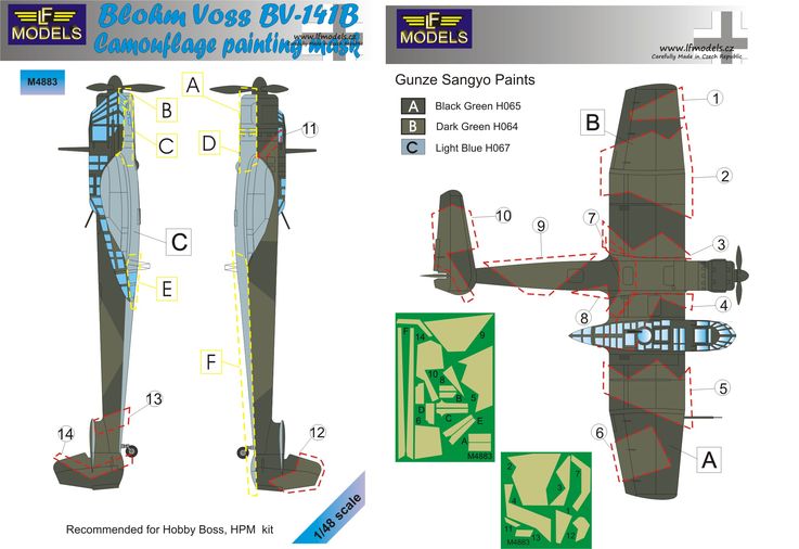 Blohm Voss Bv-141B Camouflage Painting Mask