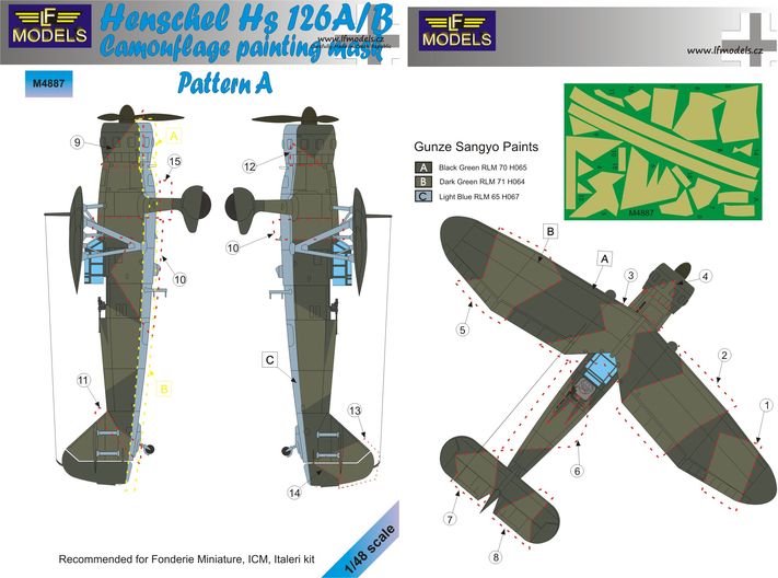 Henschel Hs-126A/B Pattern A Camouflage Painting Mask