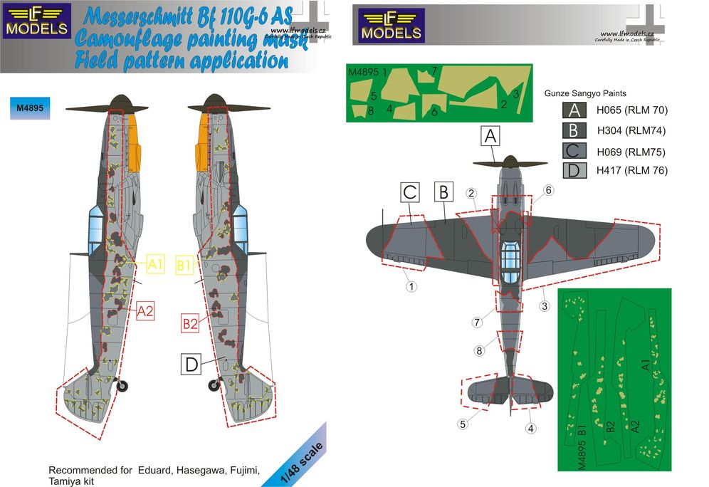 Messerschmitt Bf 109G-6AS Camouf. Paint.Mask (Field application)