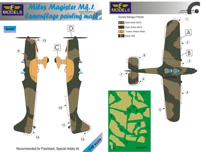 Miles Magister Mk.I. Camouflage Painting Mask - Click Image to Close