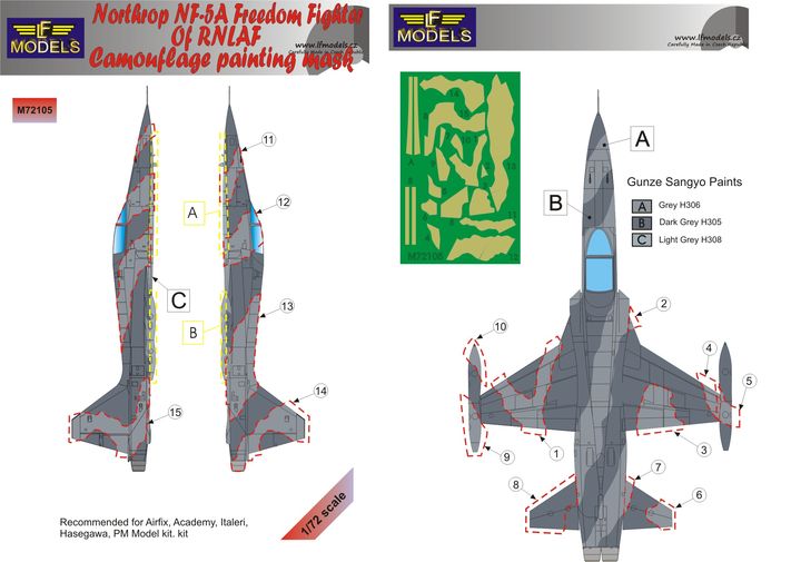 NF-5A Freedom Fighter of RNLAF Camouflage Painting Mask