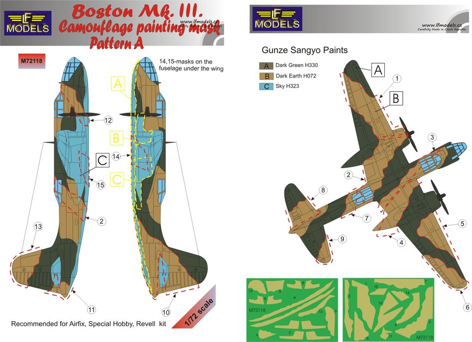 Boston Mk.III Pattern A Camouflage Painting Mask