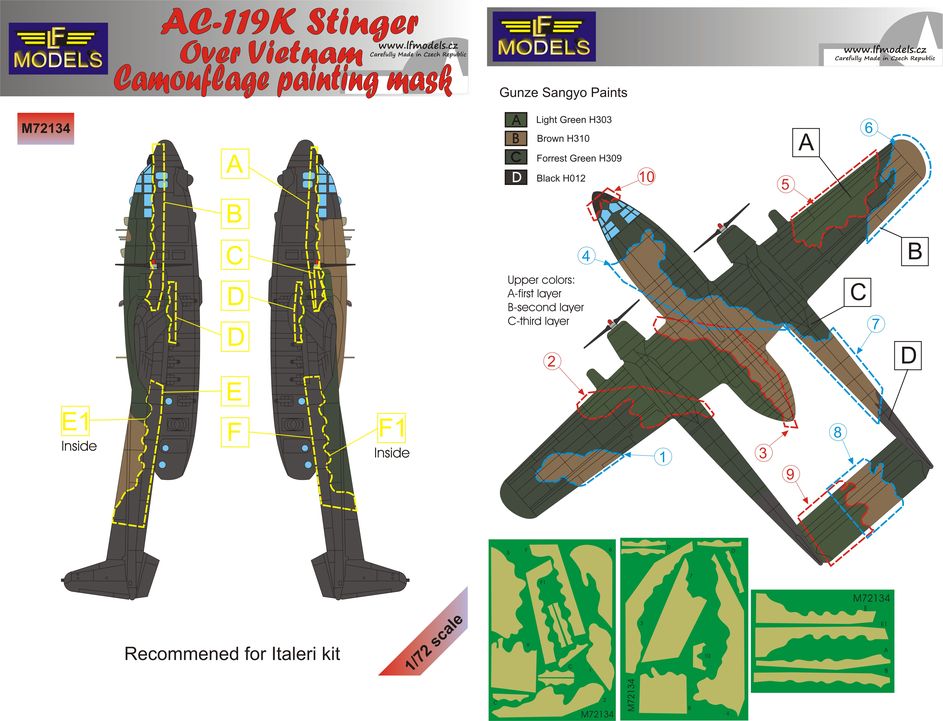 AC-119K Stinger over Vietnam Camouflage Painting Mask