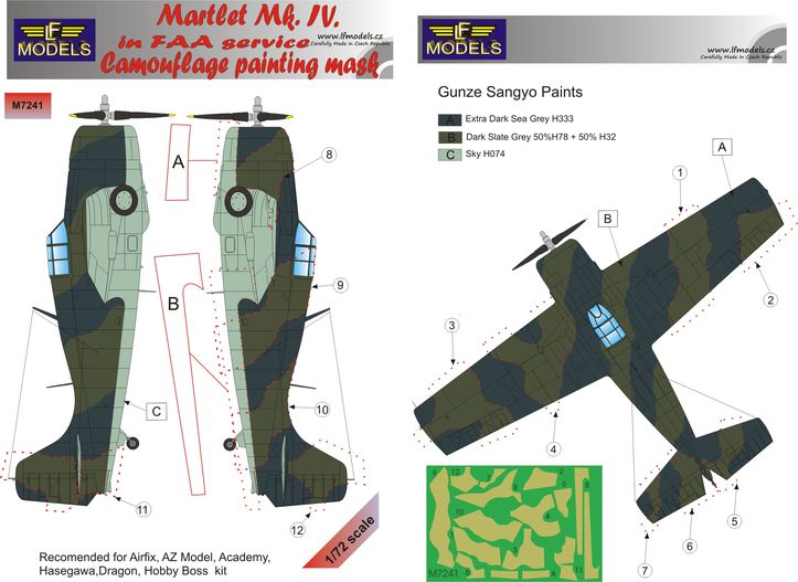 Martlet Mk.IV FAA Camouflage Painting Mask