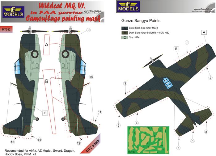 Wildcat Mk.VI FAA Camouflage Painting Mask