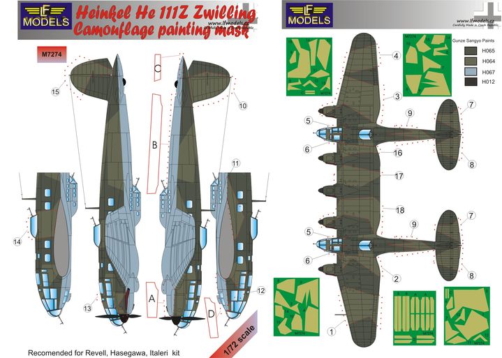 He-111Z Zwilling Camouflage Painting Mask