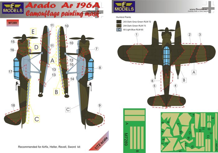 Arado Ar 196A Camouflage Painting Mask