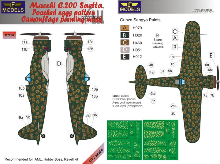 C.200 Saetta Poached eggs pattern Camouflage Paint. Mask