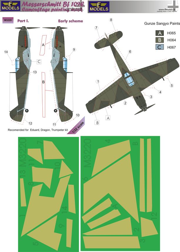 Bf-109E Early part I. Camouflage Painting Mask